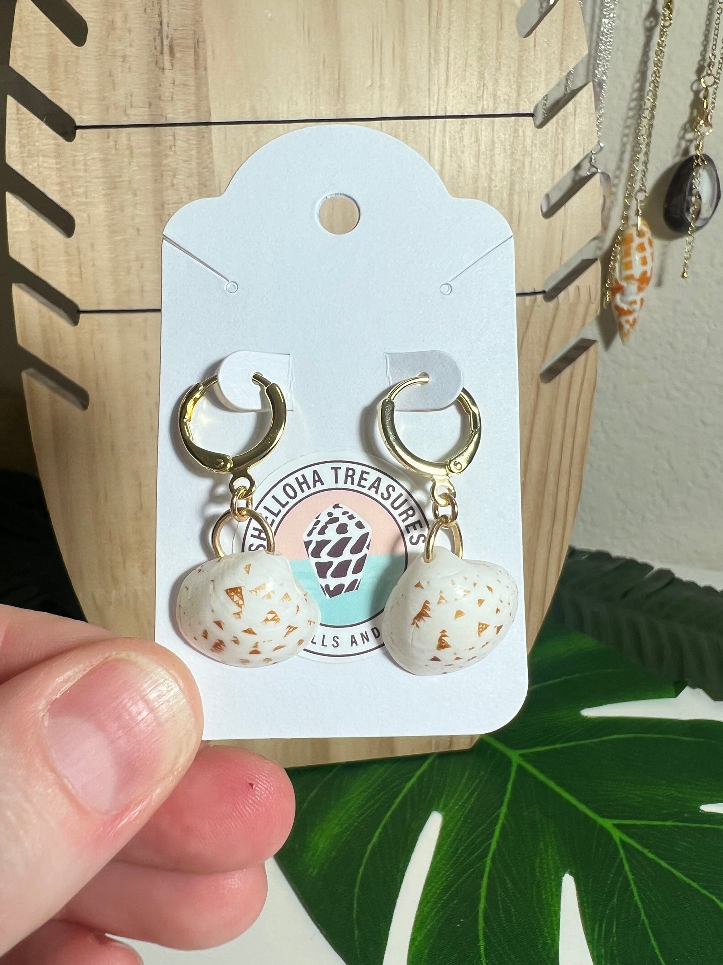 Hieroglyph Clam Huggie Earrings