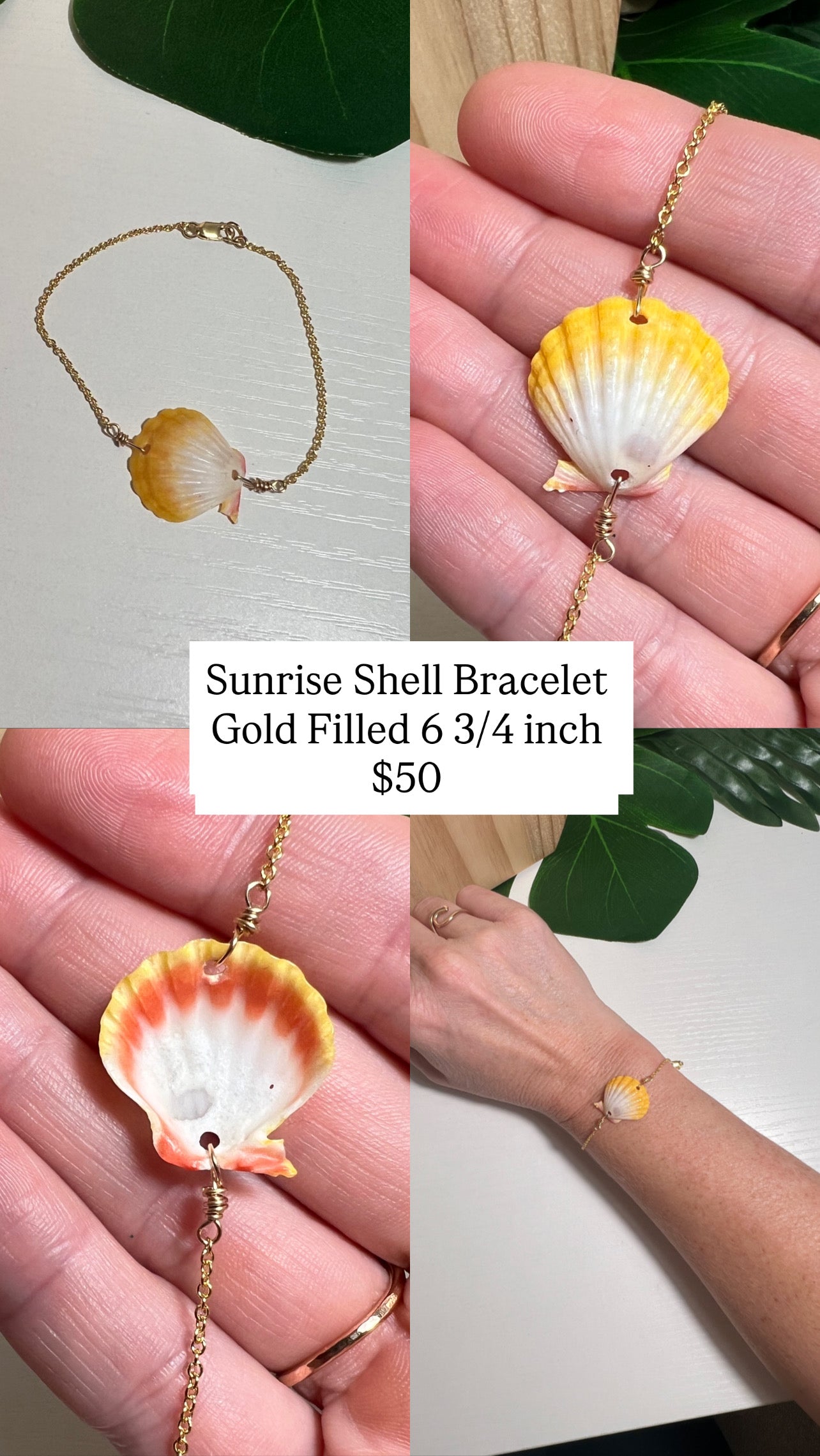 Sunrise Shell Bracelet - Gold Filled
