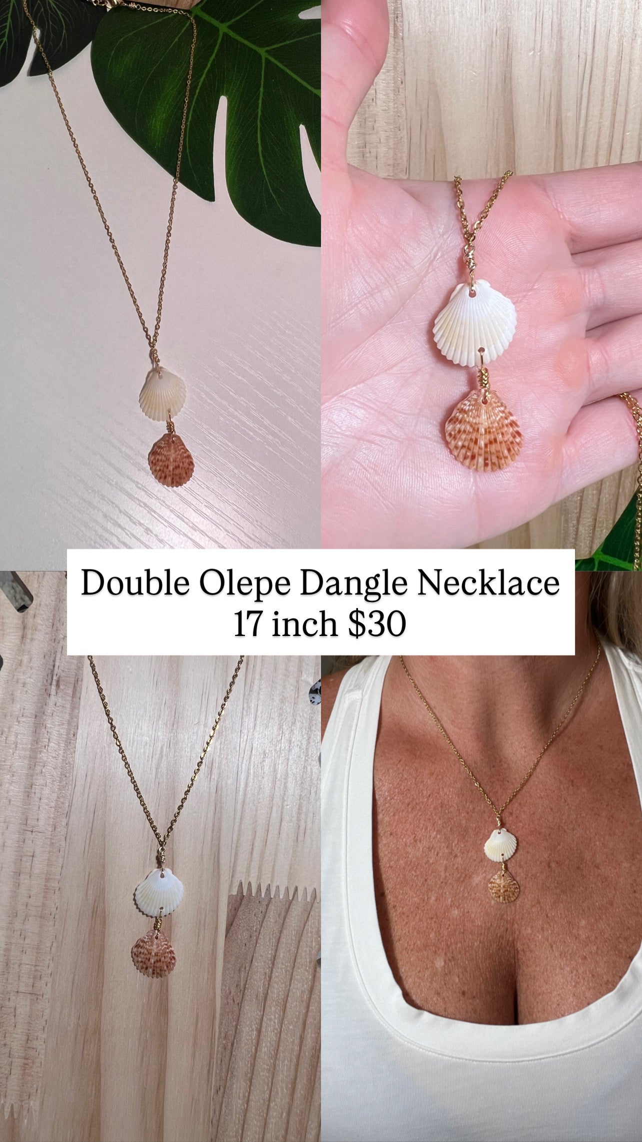 Double Olepe Dangle Necklace