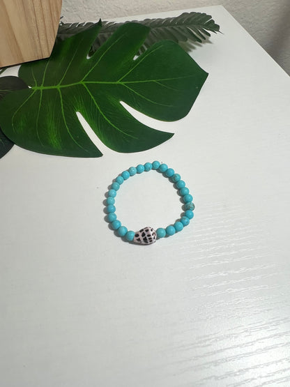 Hebrew Cone and Turquoise Beaded Bracelet