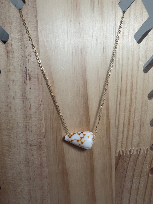 Marbled Cone Floating Shell Necklace – Gold Filled | 17"