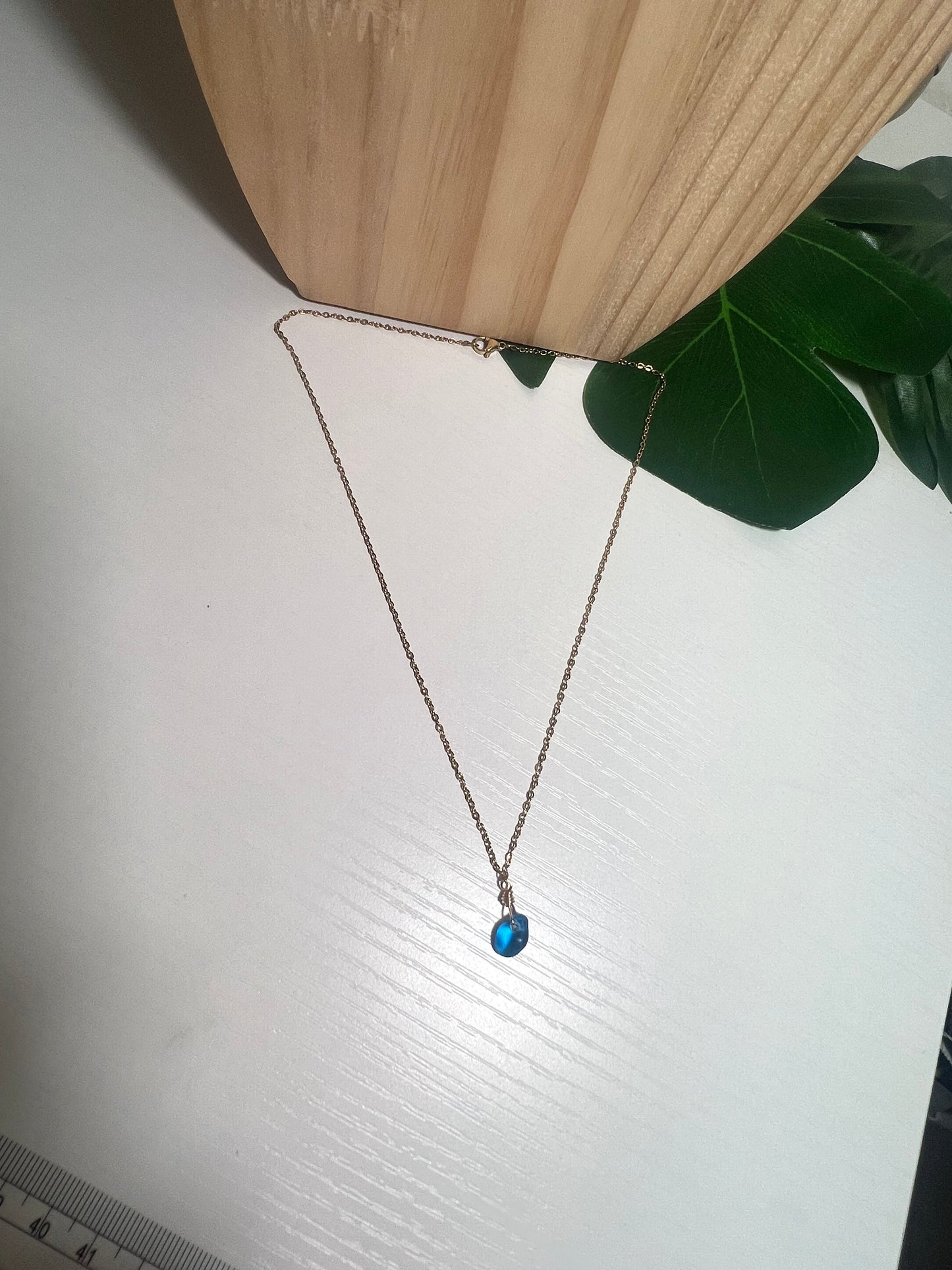 Teal Seaglass Necklace