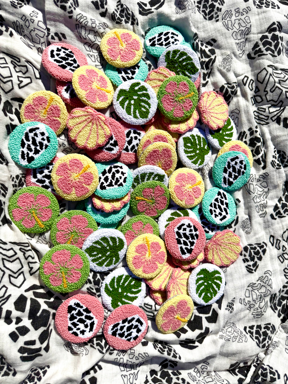 Cozy Car Coasters | Tropical & Seashell Cup Holder Coasters
