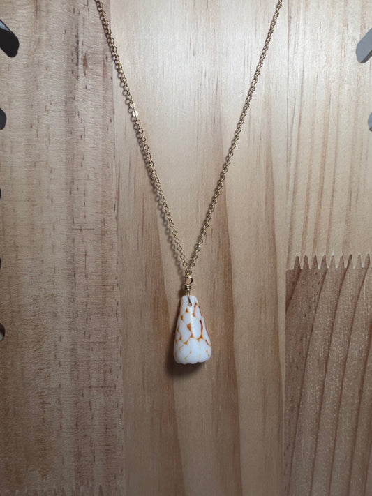 Marbled Cone Pendant Necklace – Gold Filled | 18"