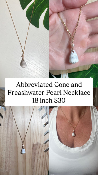 Abbreviated Cone and Pearl Necklace