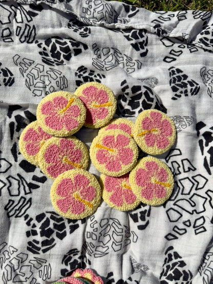 Cozy Car Coasters | Tropical & Seashell Cup Holder Coasters