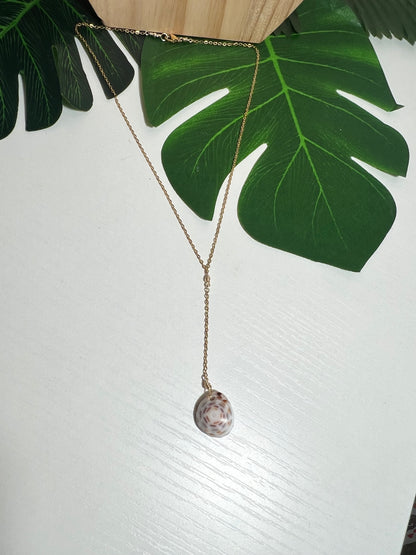 Hebrew Cone Puka Dangle Necklace