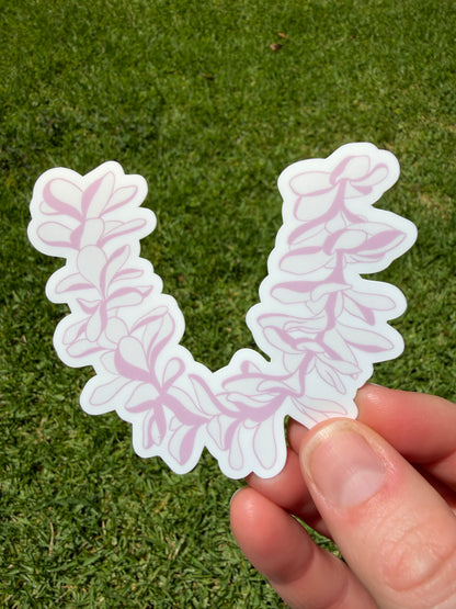 White Plumeria Lei Sticker