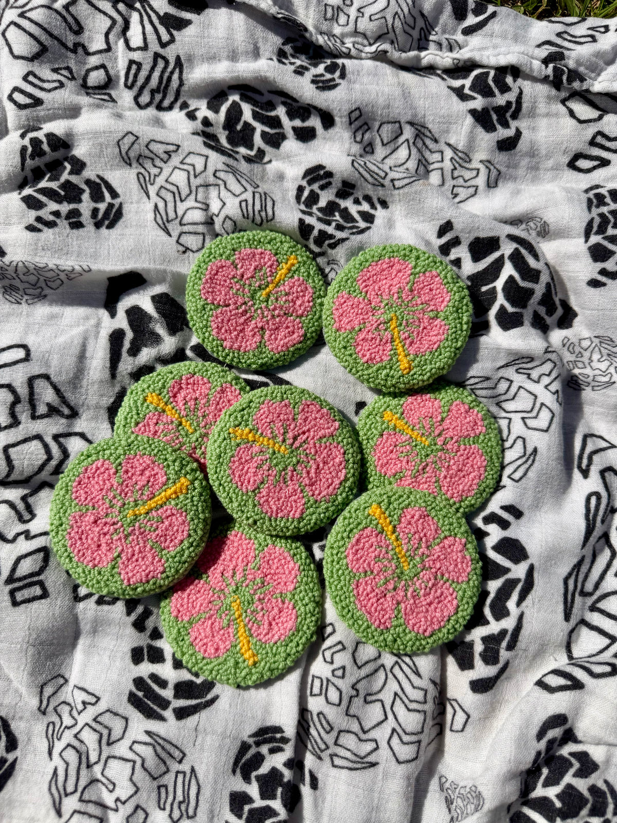 Cozy Car Coasters | Tropical & Seashell Cup Holder Coasters
