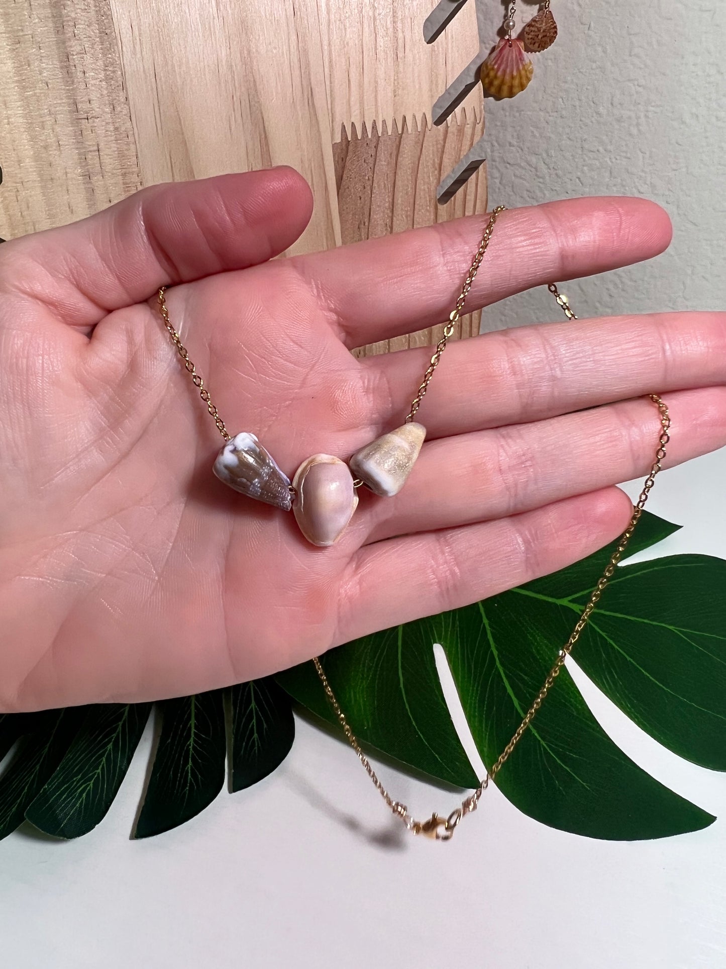 Triple Floating Shell Necklace