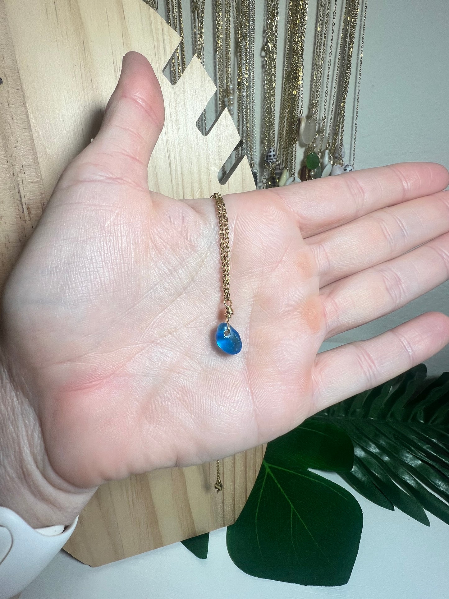 Teal Seaglass Necklace