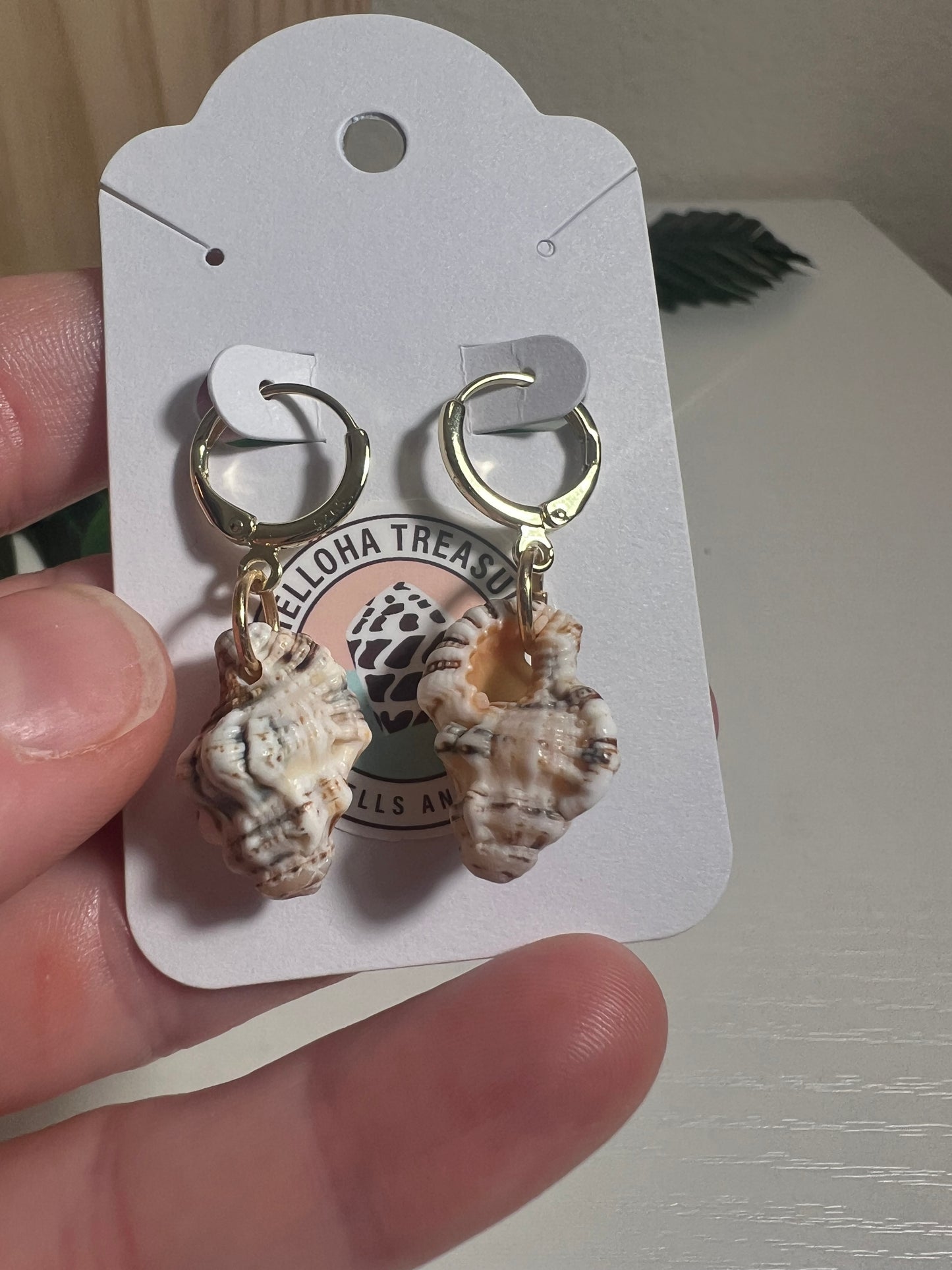 Triton Shell Huggie Earrings