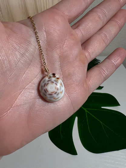 Hebrew Cone Puka Dangle Necklace