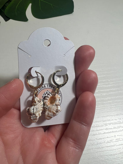 Triton Shell Huggie Earrings