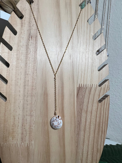 Hebrew Cone Puka Dangle Necklace