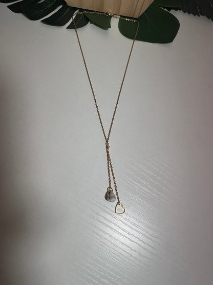 Abbreviated Cone and Heart Charm Necklace