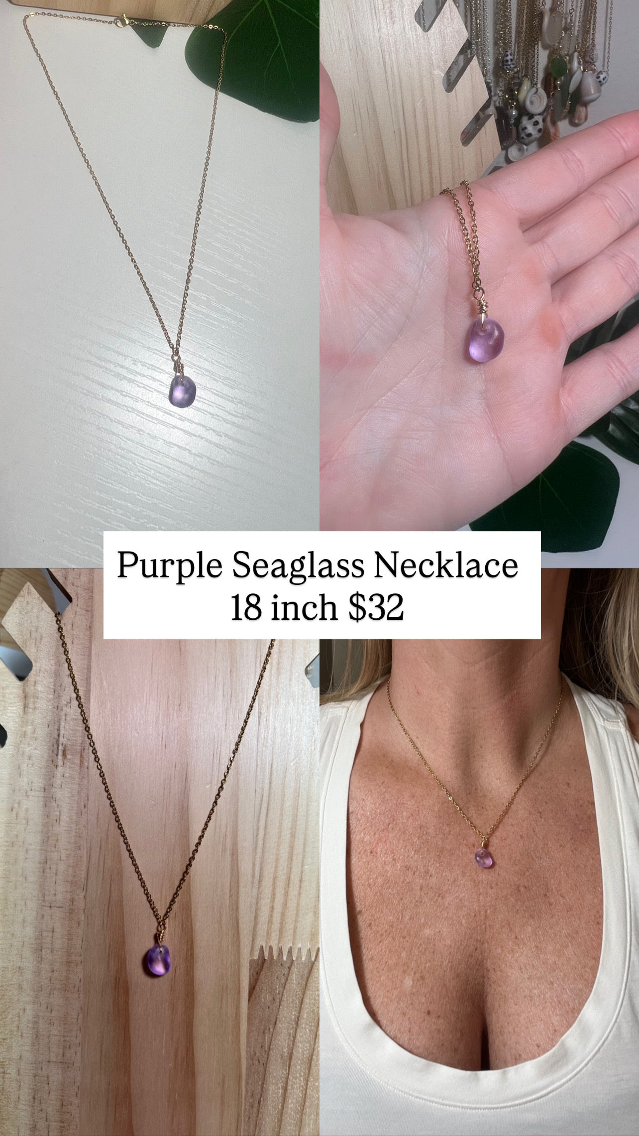 Purple Seaglass Necklace