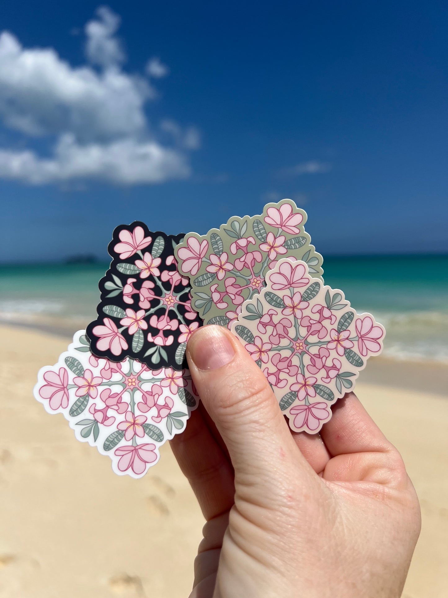 Plumeria Quilt Square Stickers