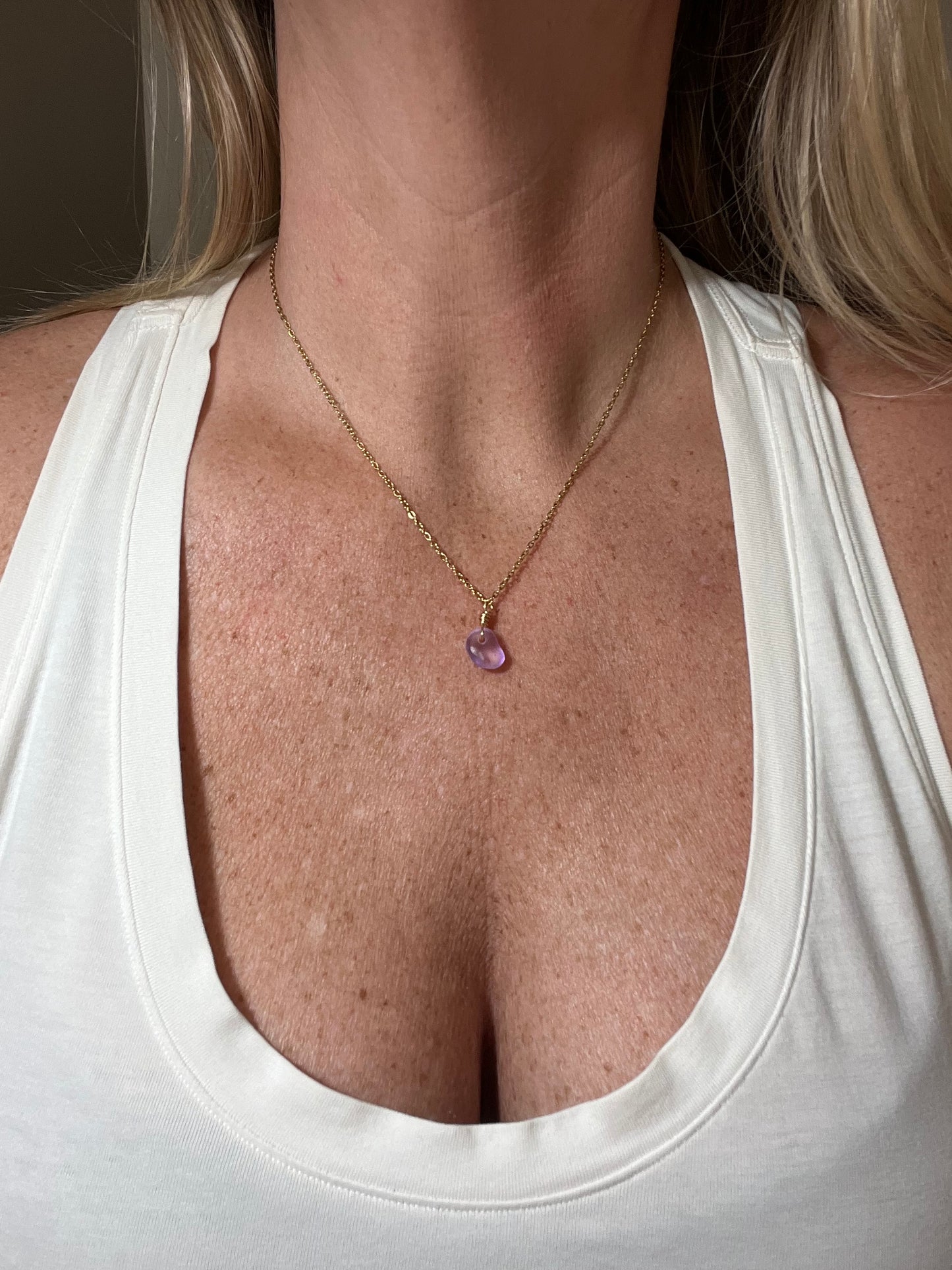 Purple Seaglass Necklace