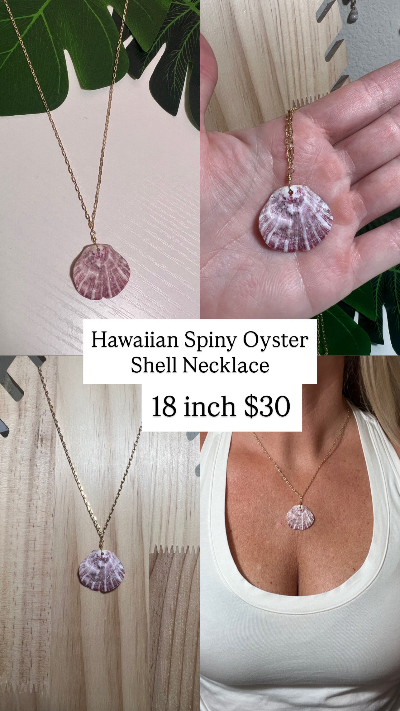 Hawaiian Spiny Oyster Shell Necklace