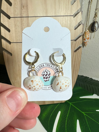 Hieroglyph Clam Huggie Earrings
