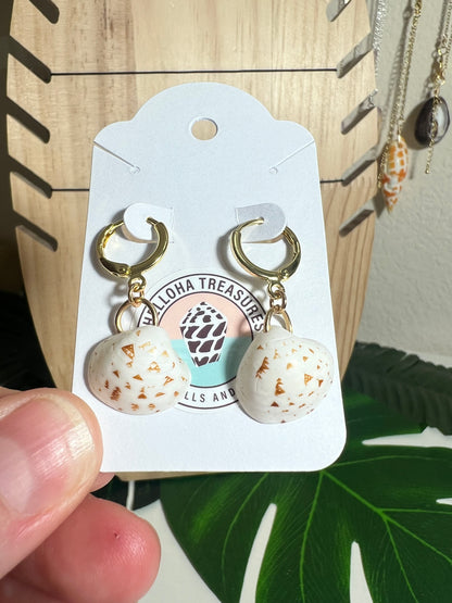 Hieroglyph Clam Huggie Earrings