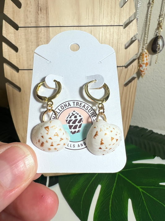 Hieroglyph Clam Huggie Earrings