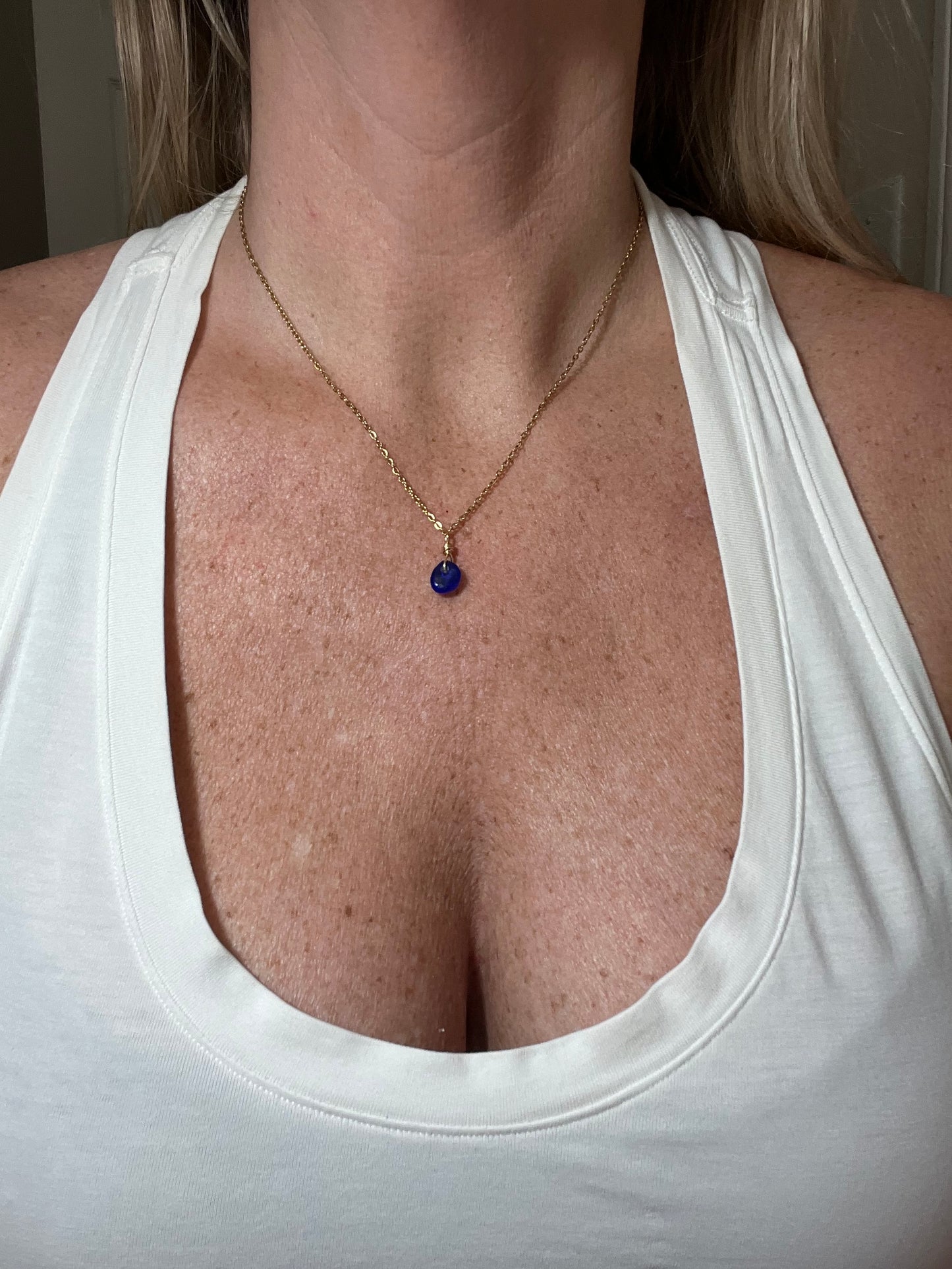 Cobalt Blue Seaglass Necklace