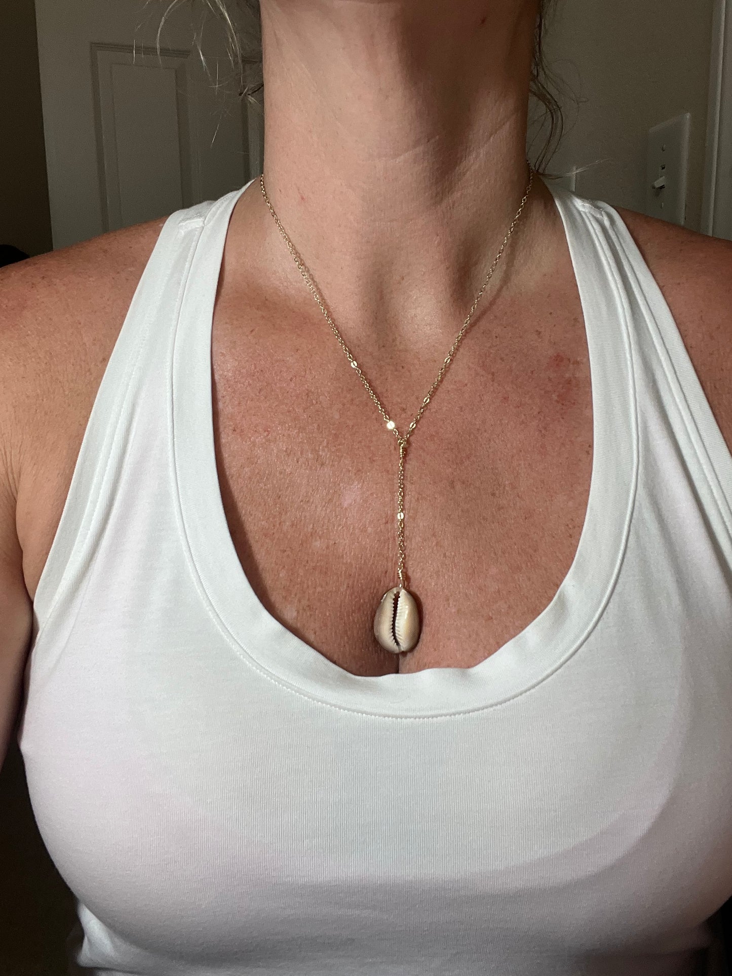 Snakehead Cowry Lips Dangle Necklace