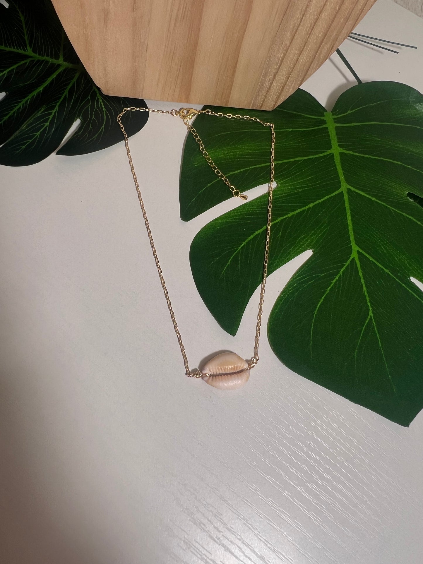 Honey Cowry Lip Necklace