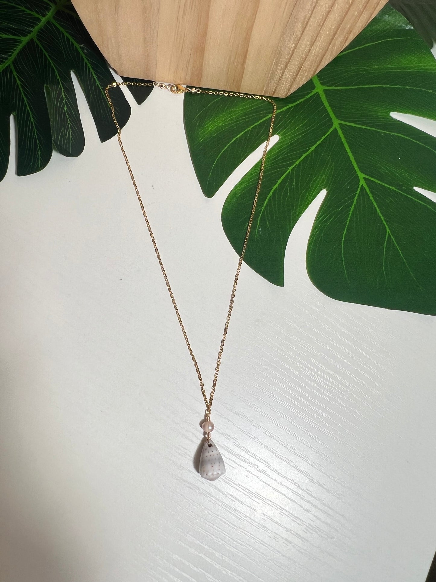Abbreviated Cone and Pearl Necklace
