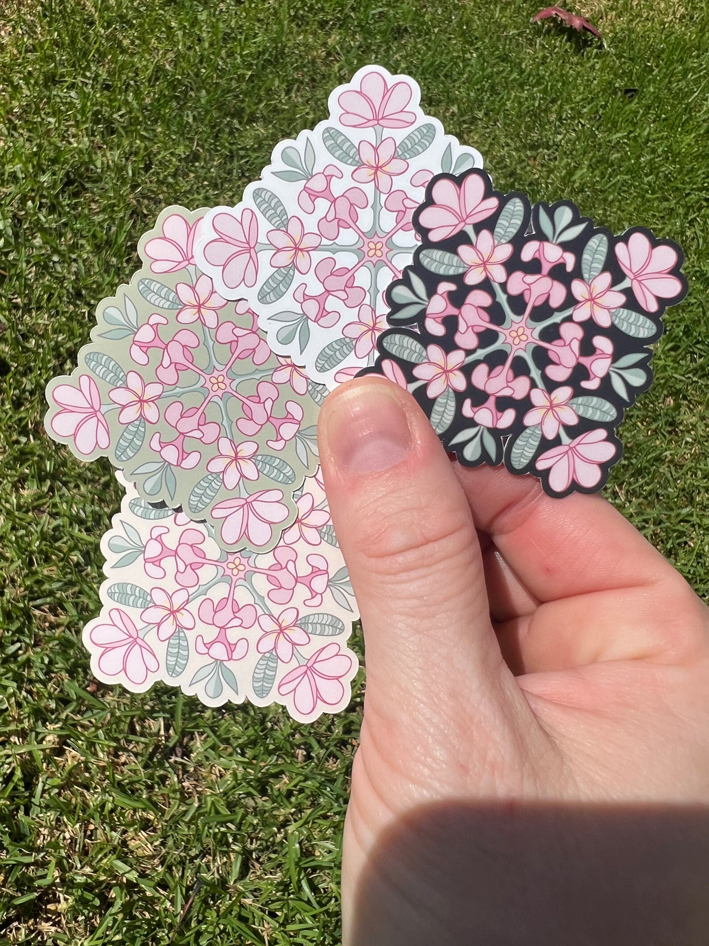 Plumeria Quilt Square Stickers