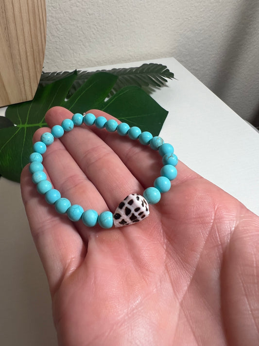 Hebrew Cone and Turquoise Beaded Bracelet