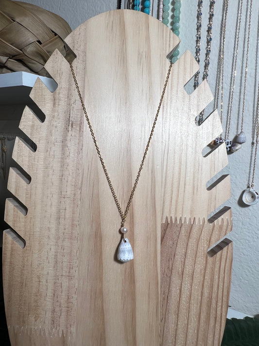 Abbreviated Cone and Pearl Necklace