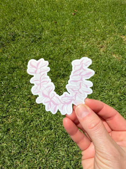 White Plumeria Lei Sticker