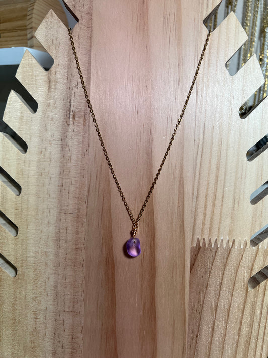 Purple Seaglass Necklace