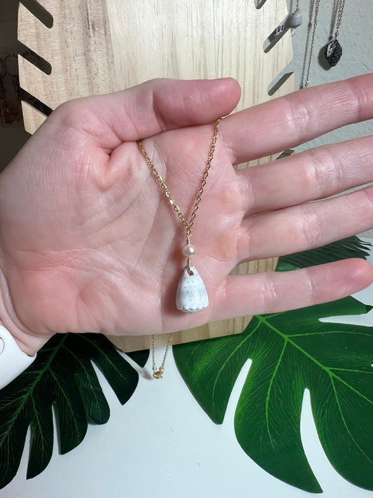 Abbreviated Cone and Pearl Necklace