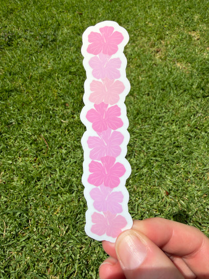 Pink Hibiscus Straight Lei Sticker