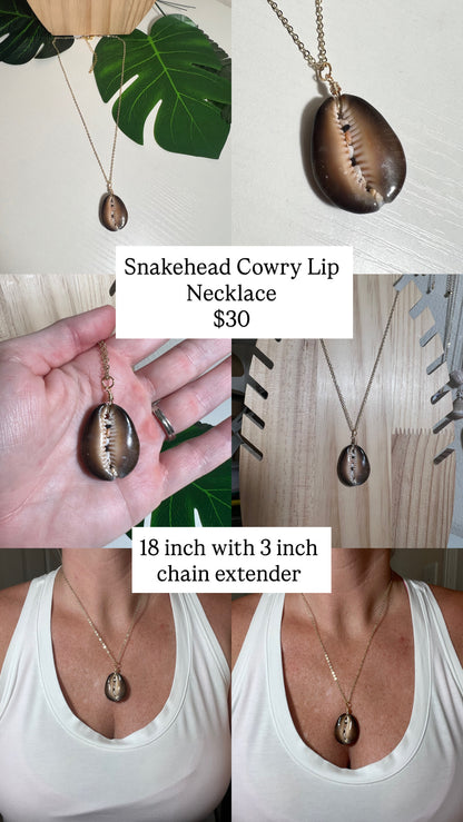 Snakehead Cowry Lip Necklace