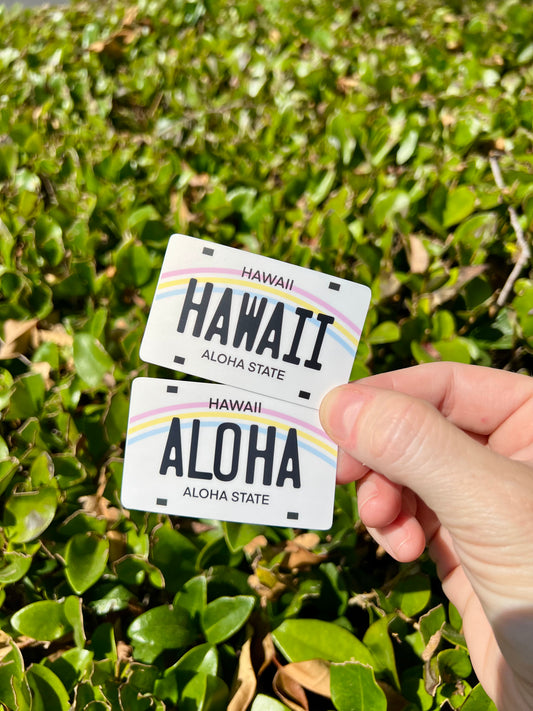 HI License Plate Stickers