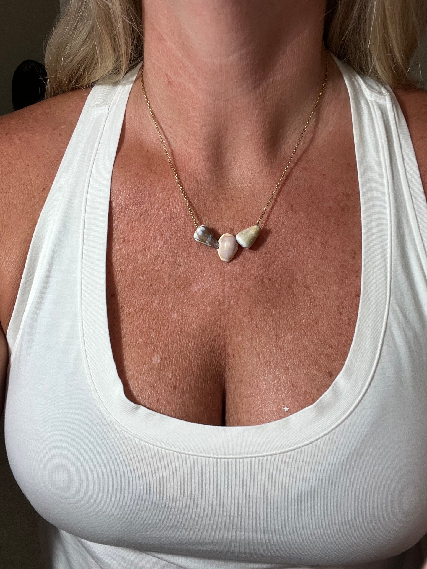 Triple Floating Shell Necklace