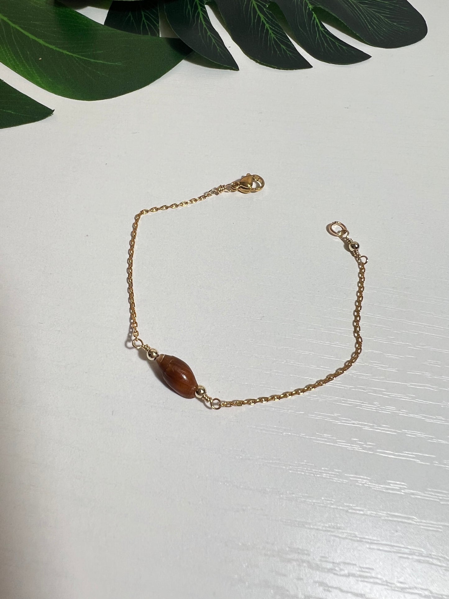 Super Tiny Brown Miter Shell Bracelet