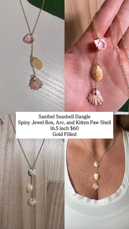Sanibel Triple Shell Dangle - Gold Filled