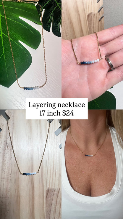 Blue Ombre Layering Necklace