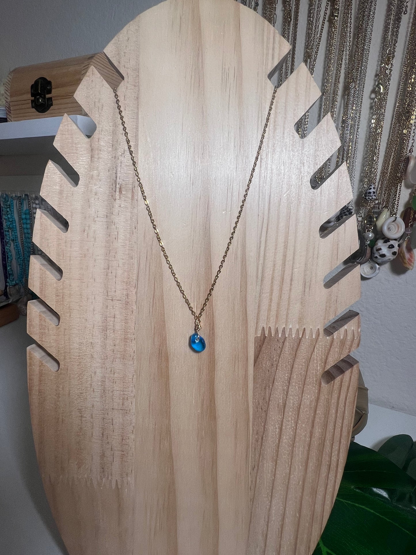 Teal Seaglass Necklace