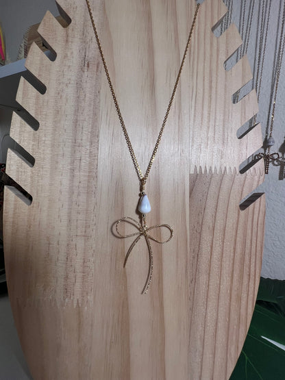 Hawaiian Cone Shell and Bow Charm Necklace