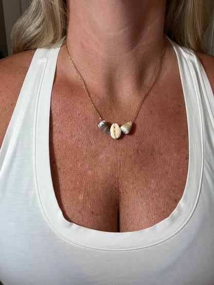 Triple Floating Shell Necklace