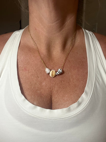 Triple Shell Floating Necklace