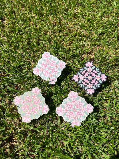 Plumeria Quilt Square Stickers