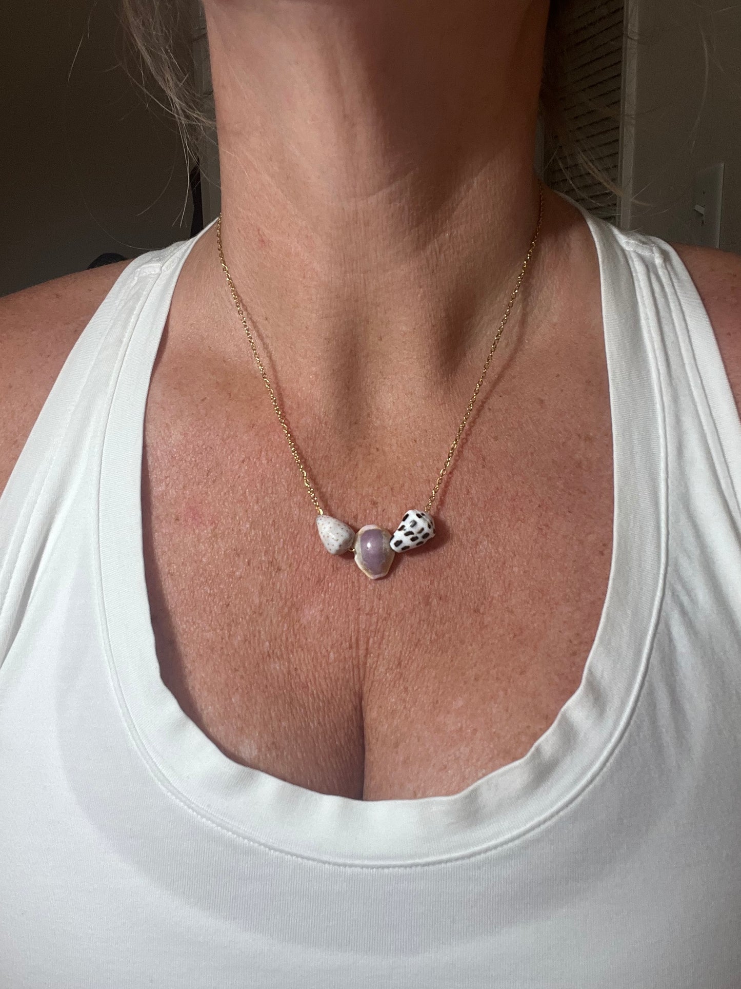 Triple Shell Floating Necklace